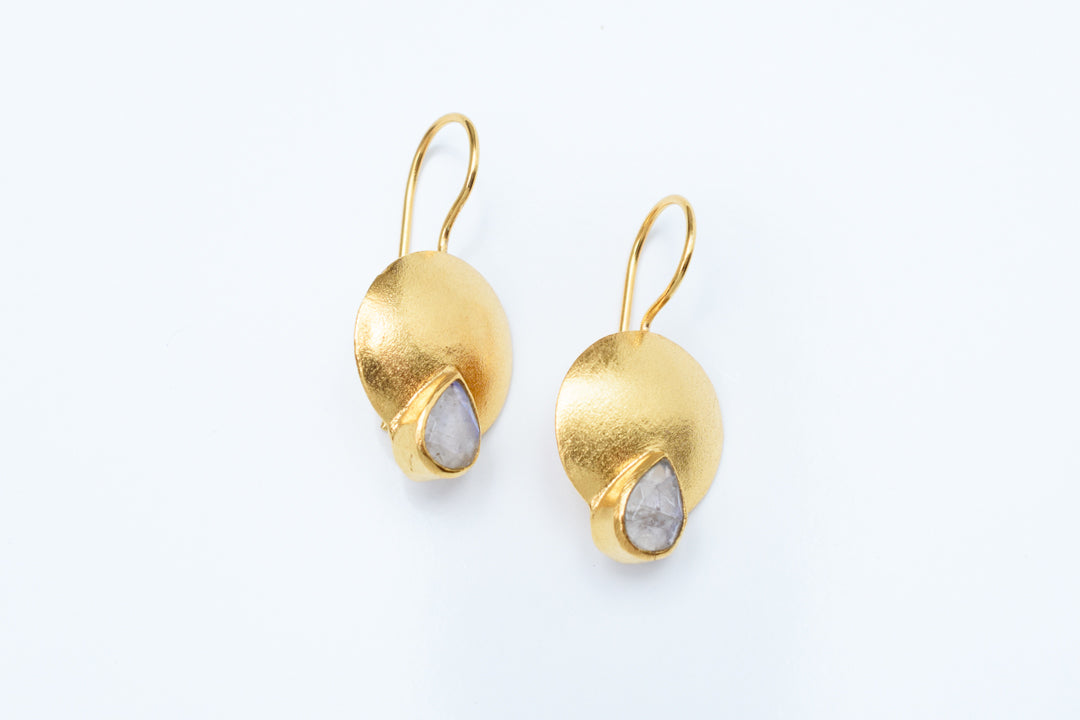 Teardrop Earrings - Rainbow moonstone
