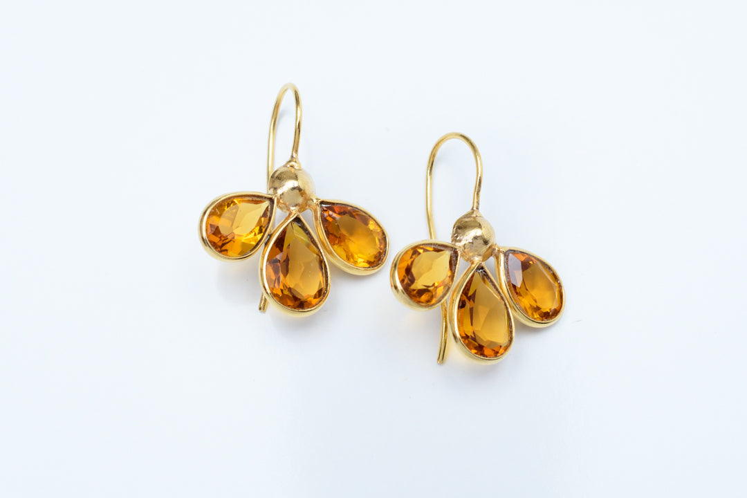 Lazy Daisy Earrings - Citrine quartz