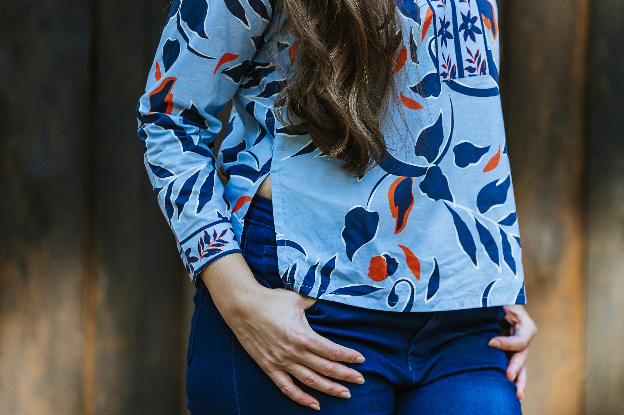 Landi Top Blue Florals – The Red Tulip