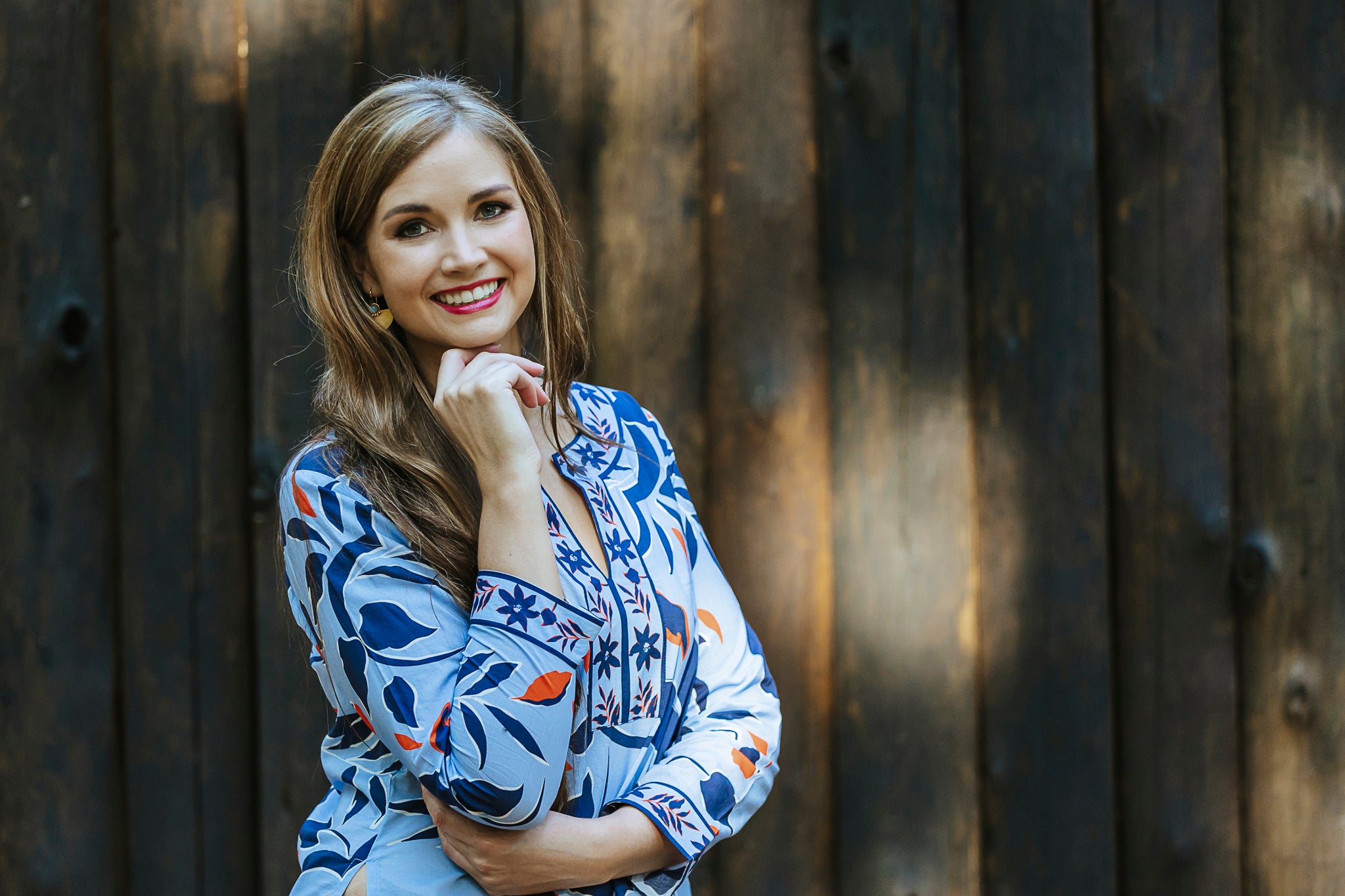 Landi Top Blue Florals – The Red Tulip