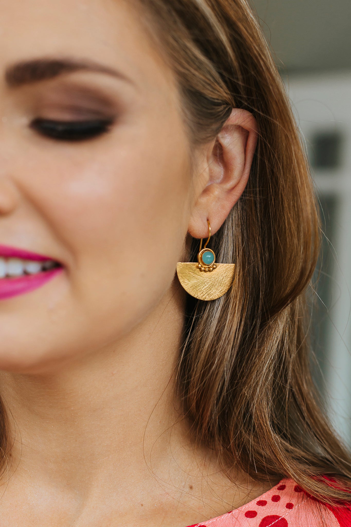 Half moon earrings deals