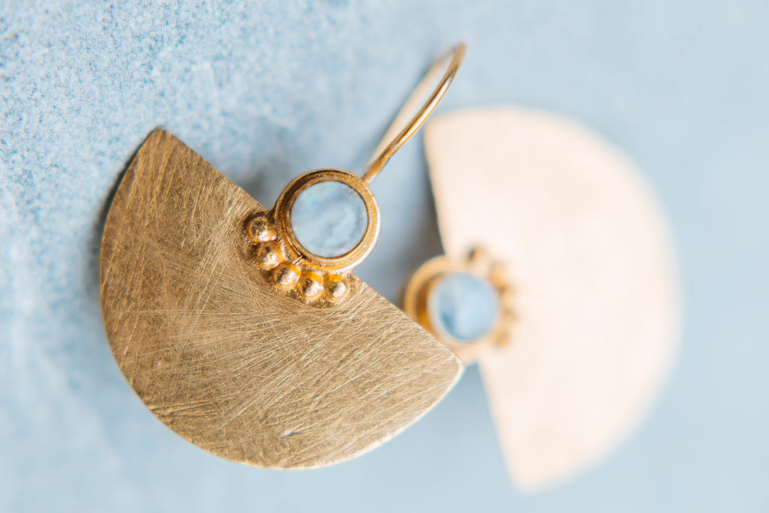 Half-Moon Earrings Moonstone