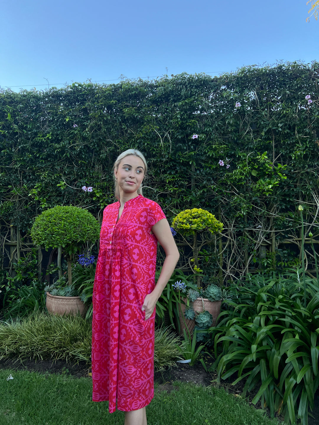 Evie Dress - Red/Pink
