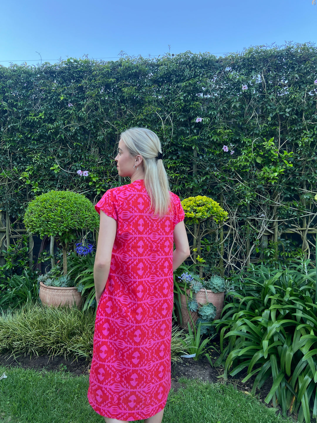 Evie Dress - Red/Pink