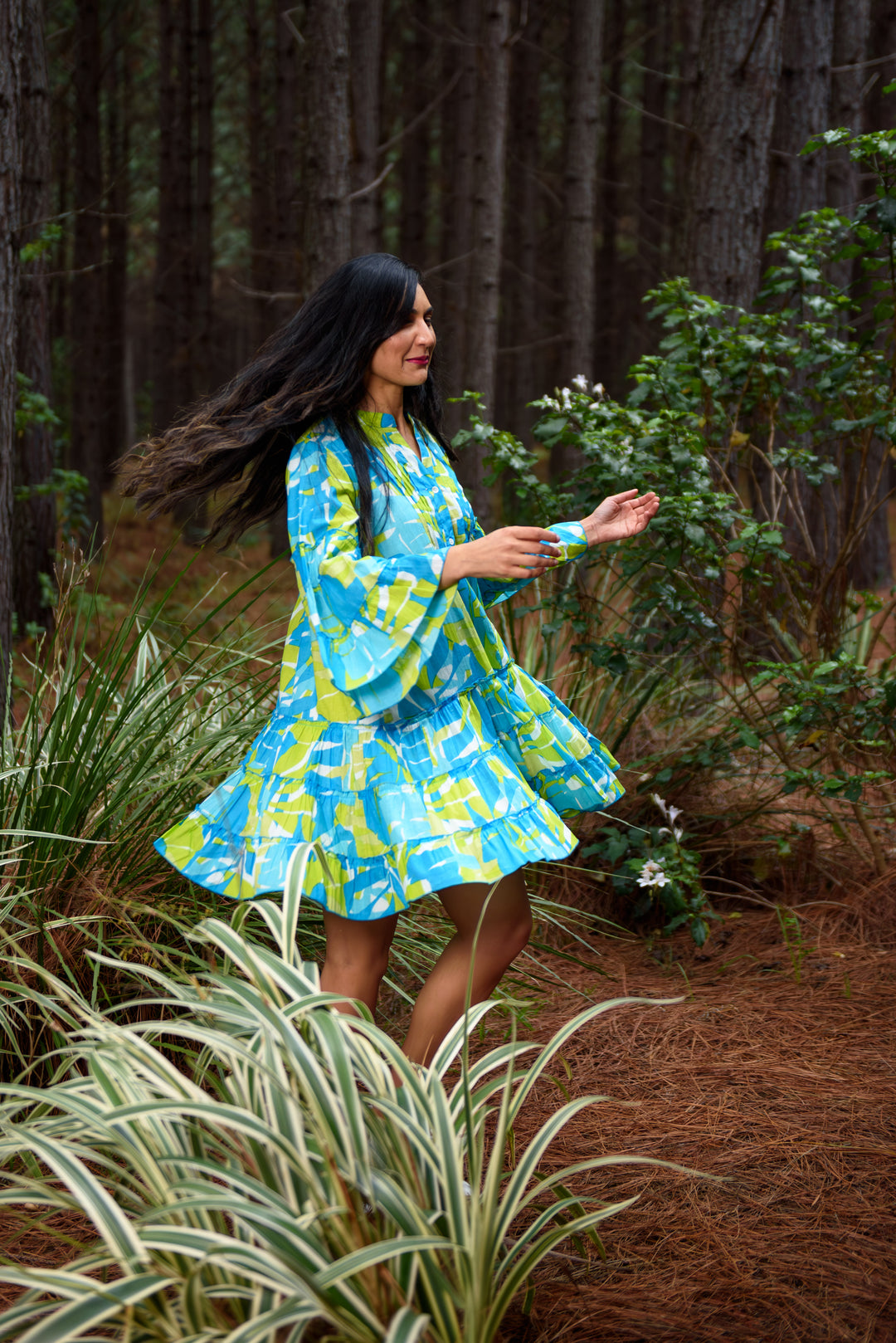 Baby Doll Dress — Aqua Lime