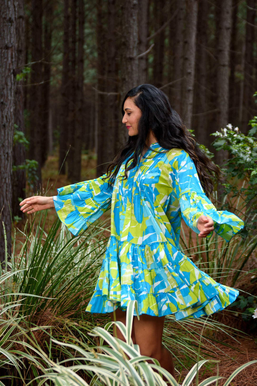 Baby Doll Dress — Aqua Lime