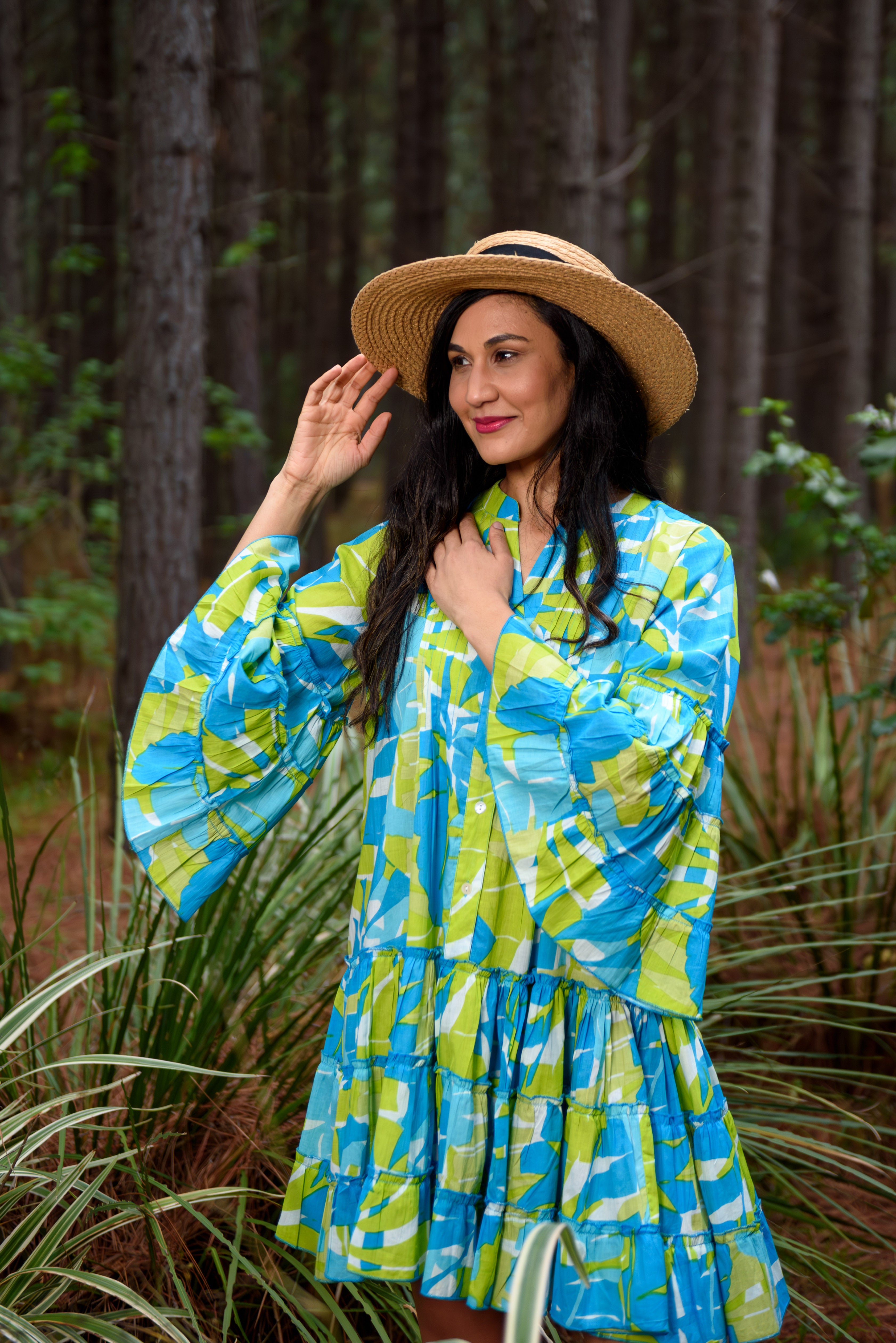 Baby Doll Dress — Aqua Lime – The Red Tulip