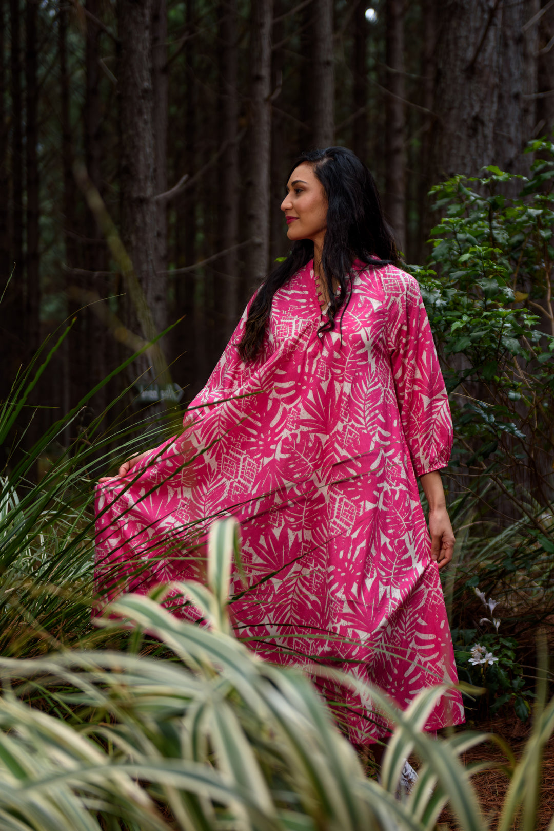 Charis Dress — Date Palm Pink