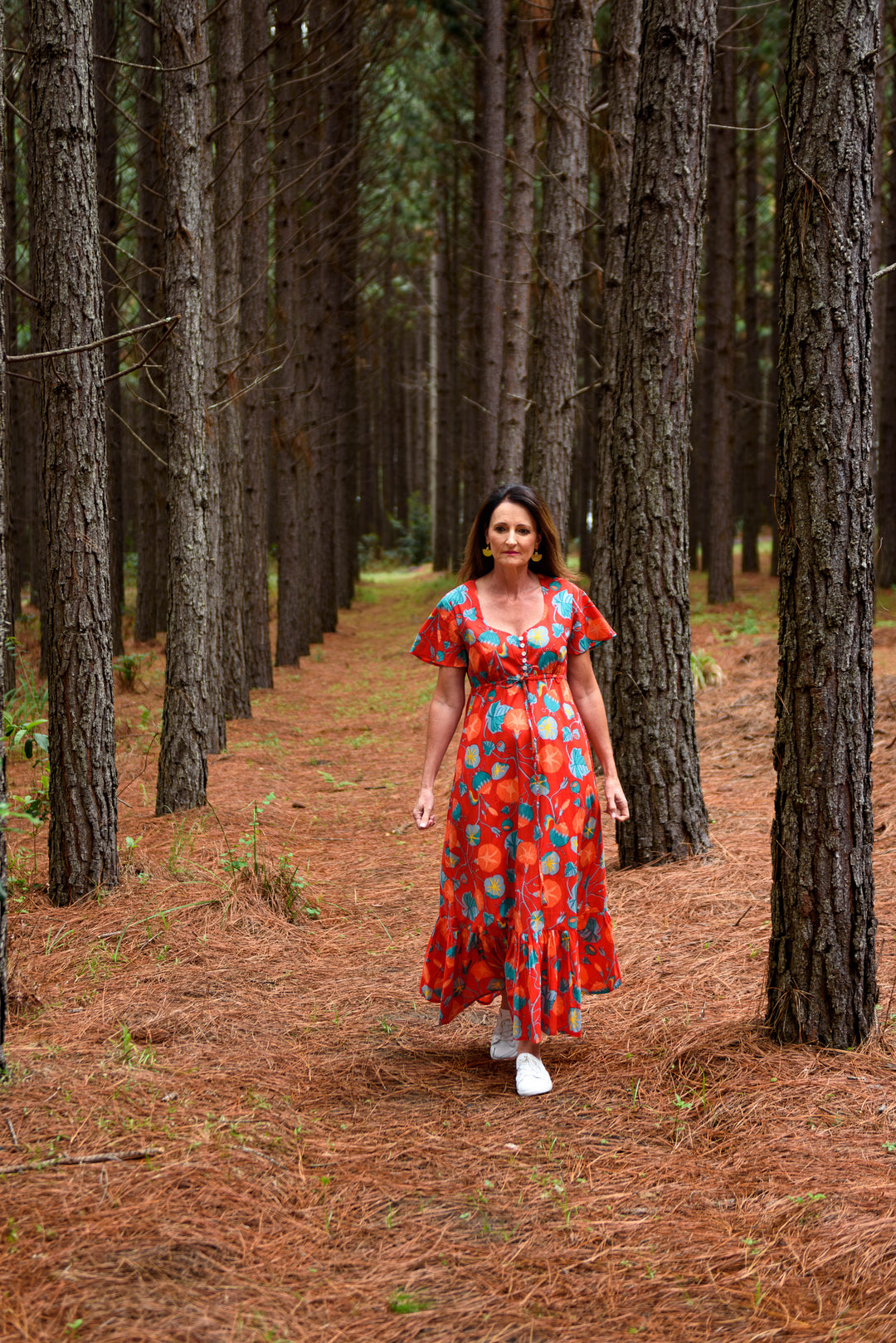 Brooke Dress — Woodbine Red