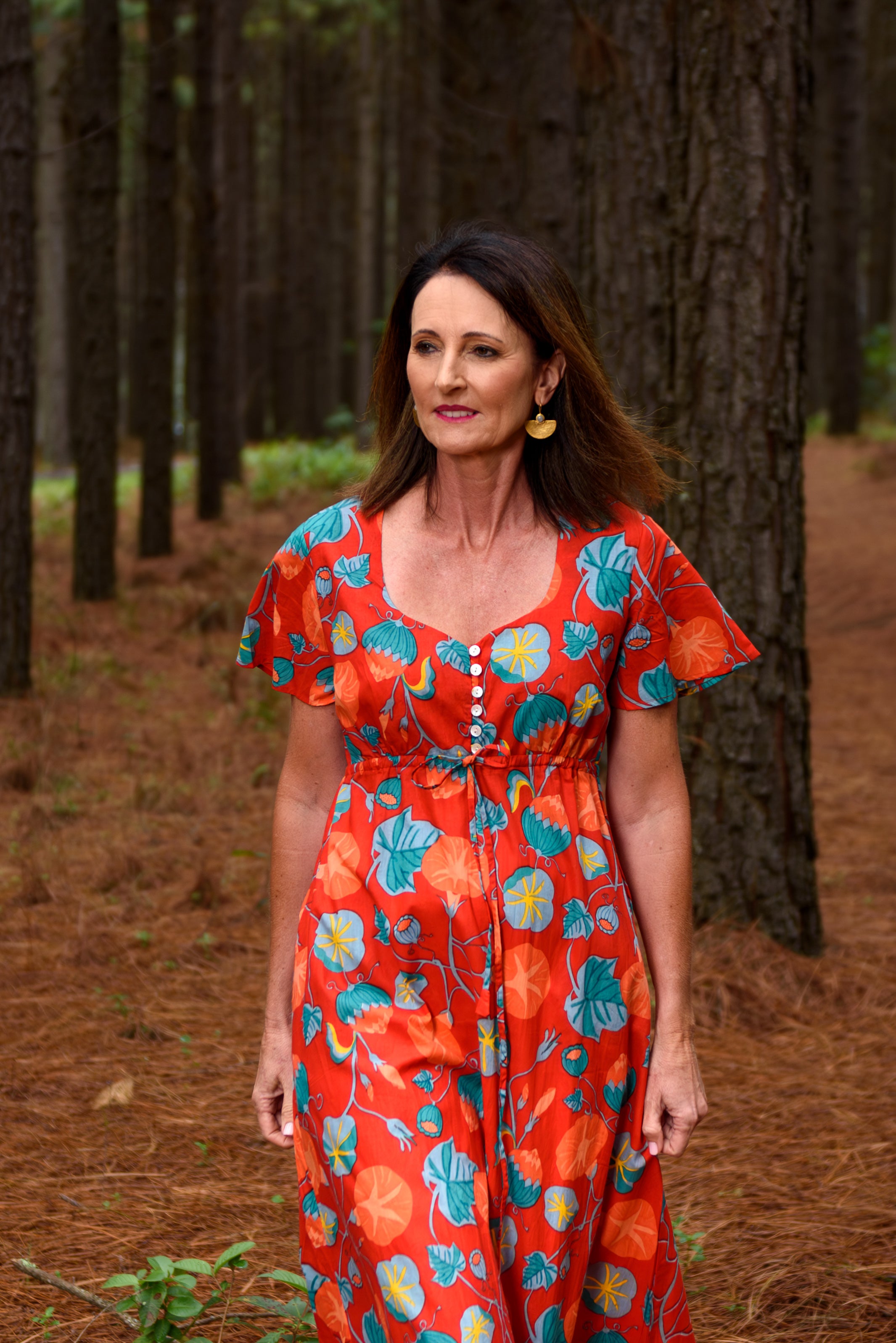 Brooke Dress — Woodbine Red – The Red Tulip