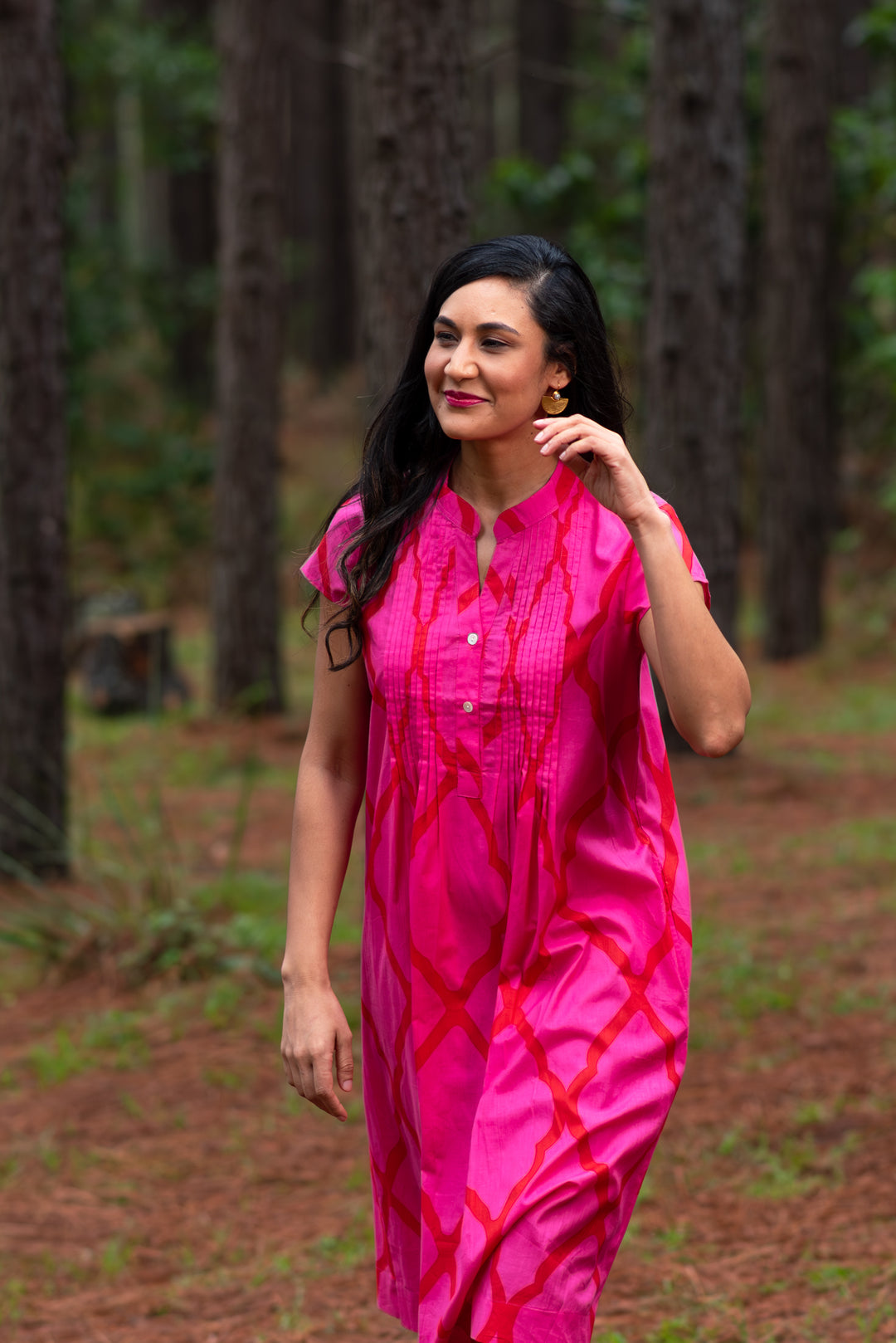 Evie Dress — Moroccan Pink/Red