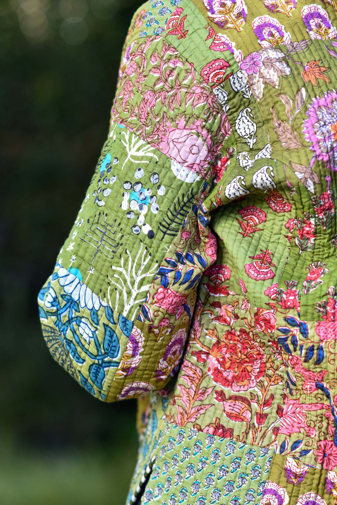 Beckham Reversible Padded Jacket - Olive Florals