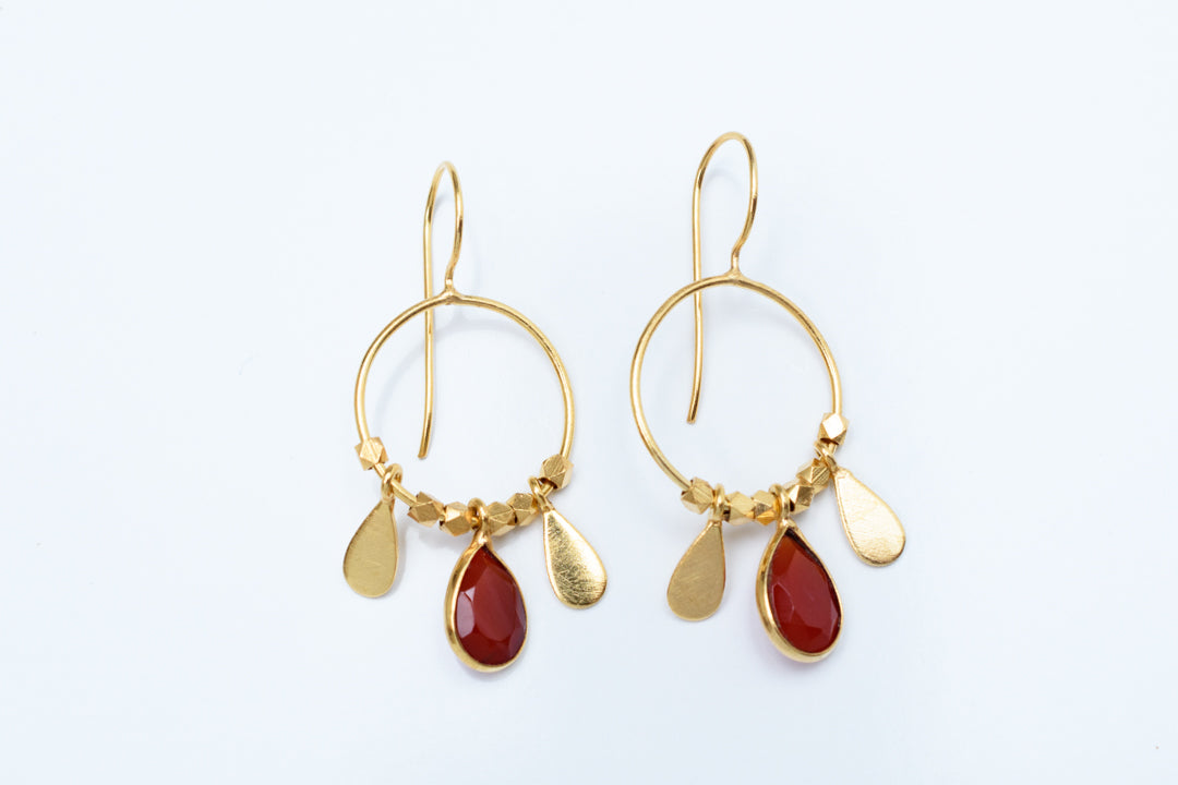 Nova Small Hoop Earrings - Dyed ruby