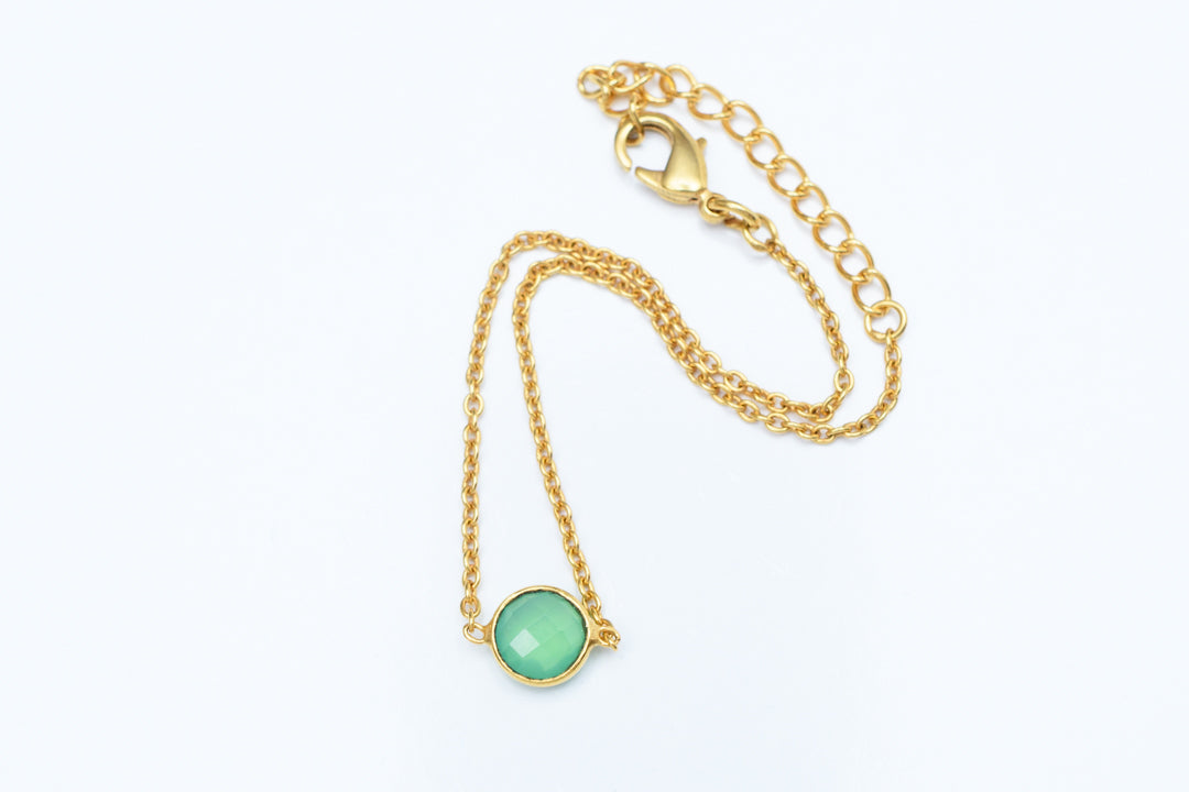 Dainty Gem Bracelet - Chrysoprase onyx