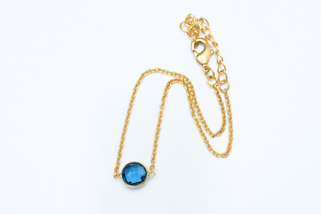 Dainty Gem Bracelet - London blue topaz quartz