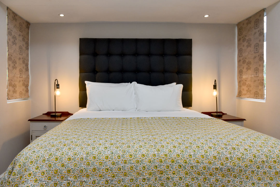Kantha Throw - Sunflower Mist - Soft Yellows