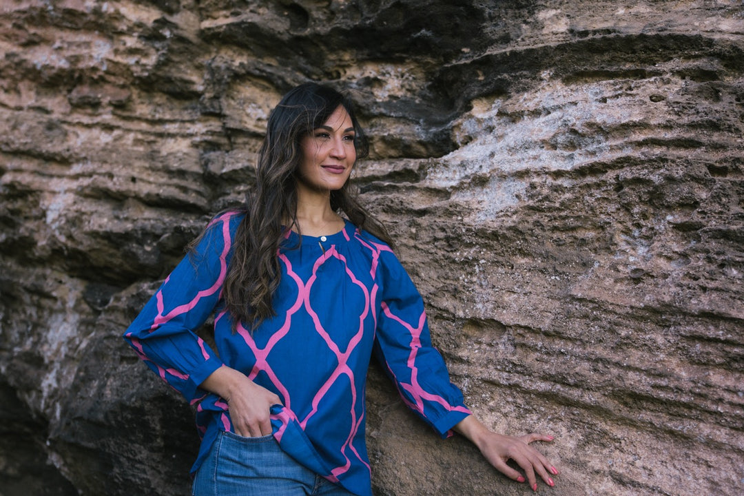Isabella Top Moroccan Blue