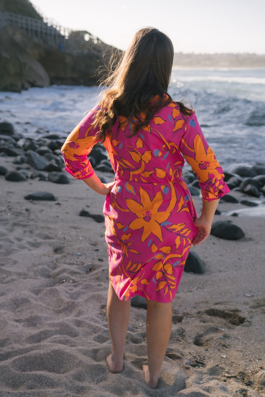 Bonnie Dress / Kimono Pink/Orange Florals
