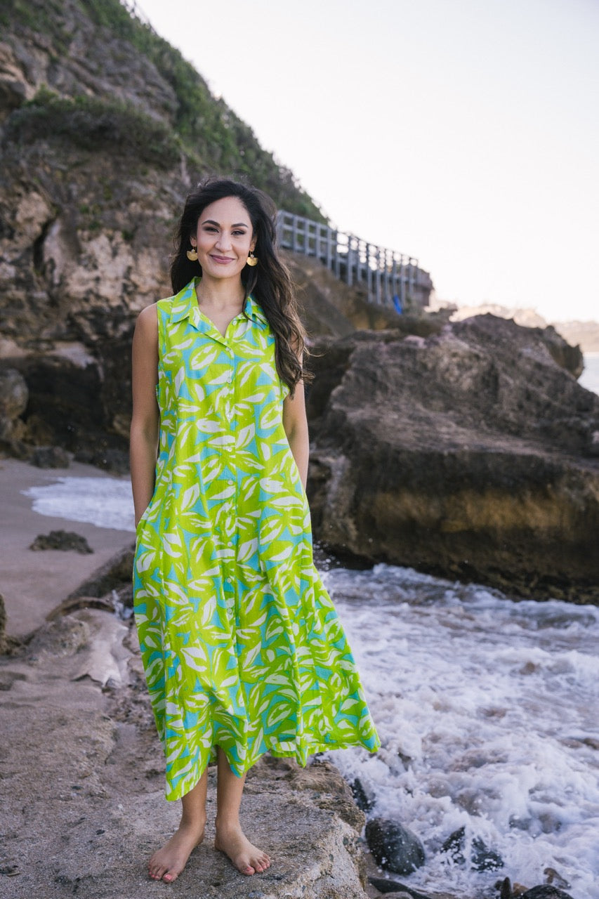 Krissy Dress Leafy Lime