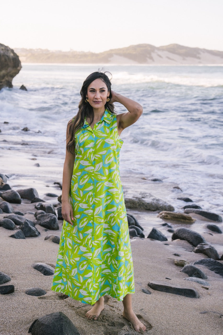 Krissy Dress Leafy Lime