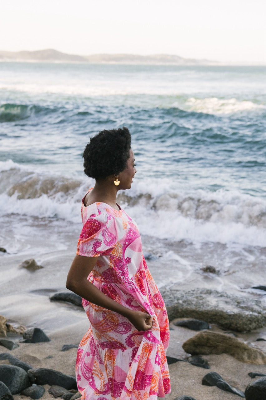 Savannah Dress Pink Paisley