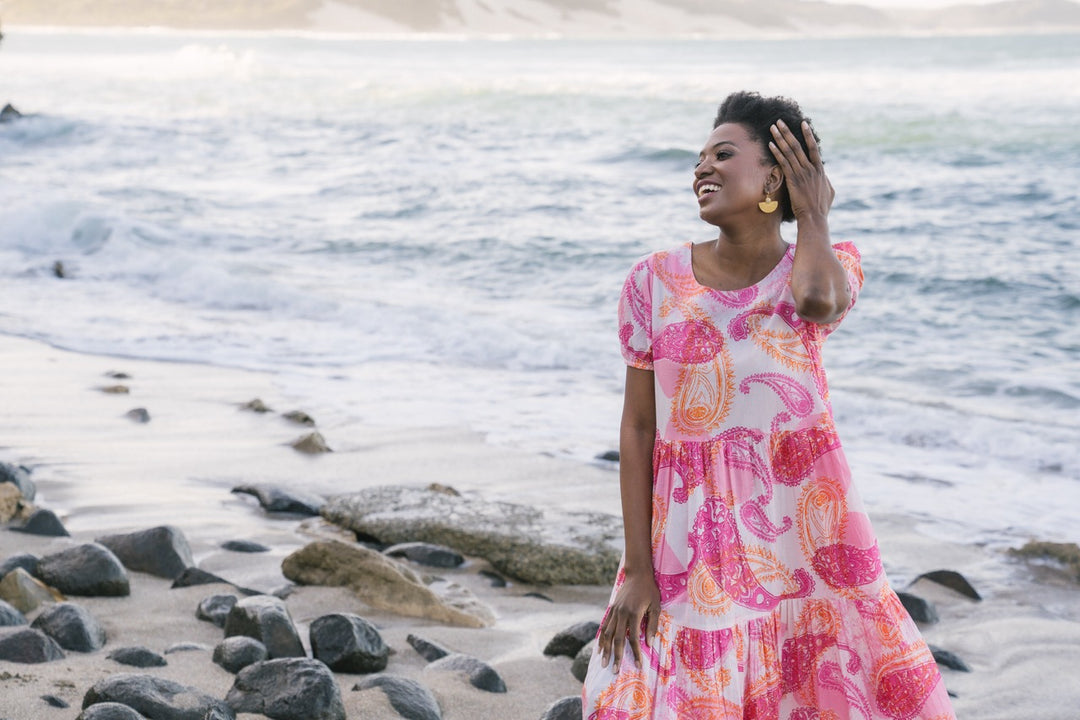 Savannah Dress Pink Paisley