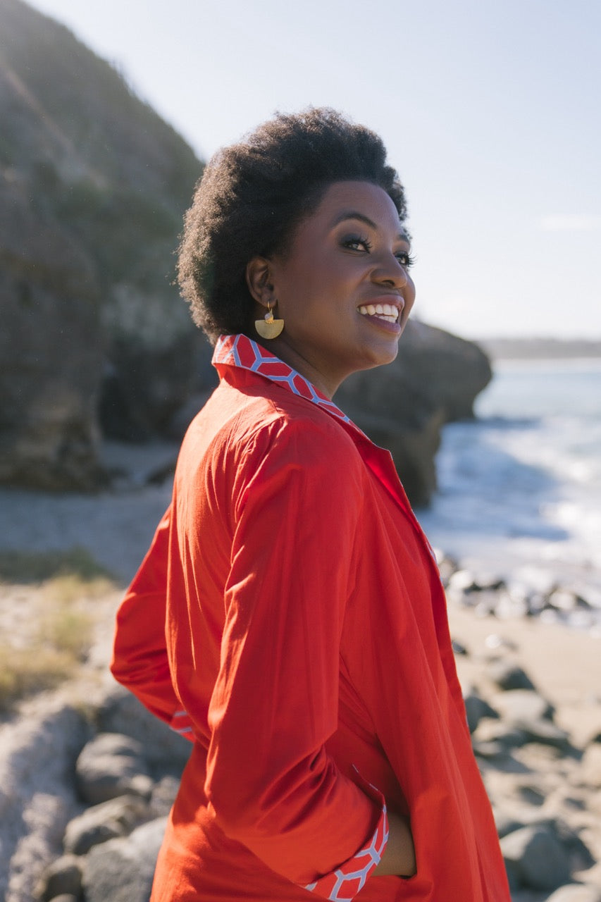 Jamie Jacket Coral Honeycomb