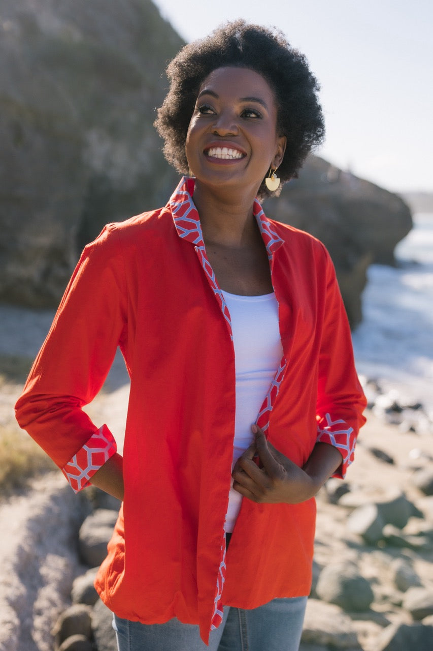 Jamie Jacket Coral Honeycomb