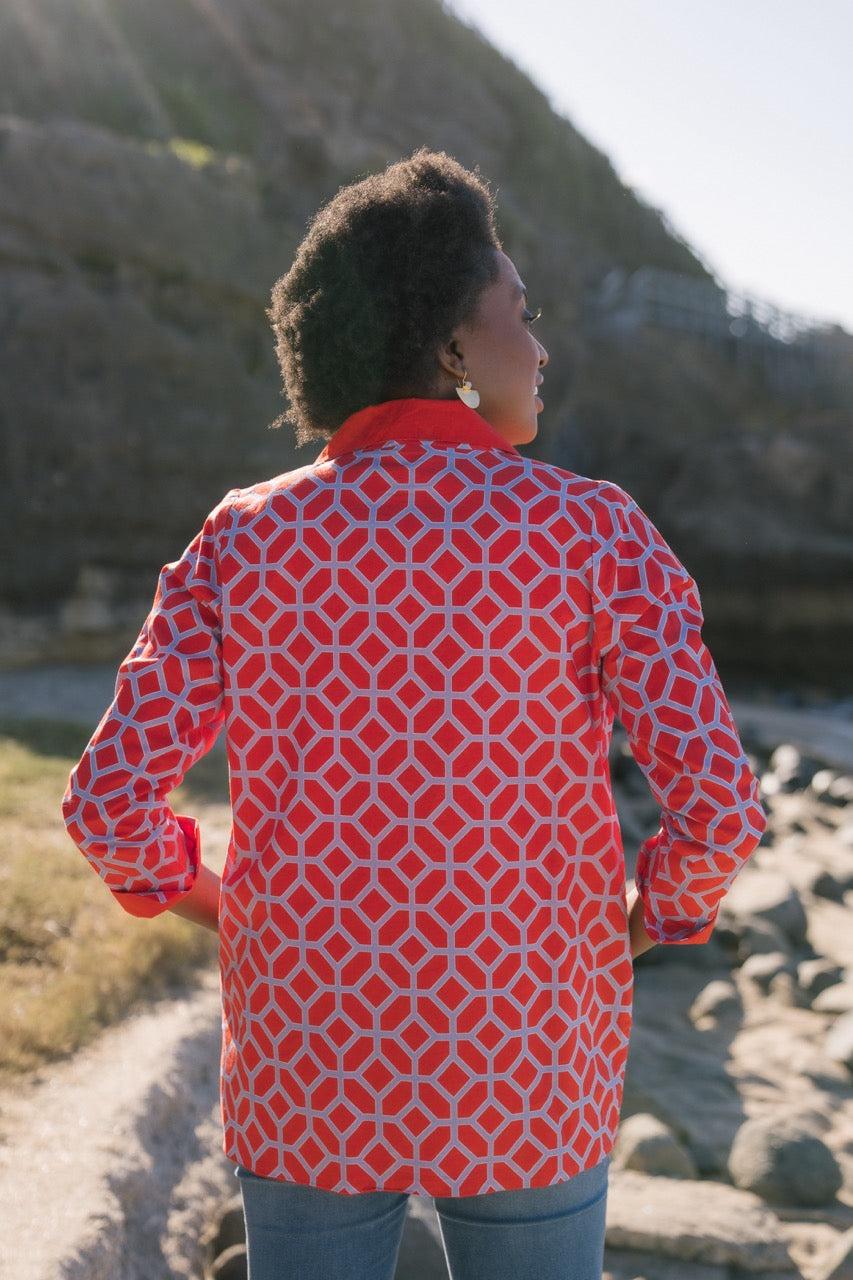 Jamie Jacket Coral Honeycomb