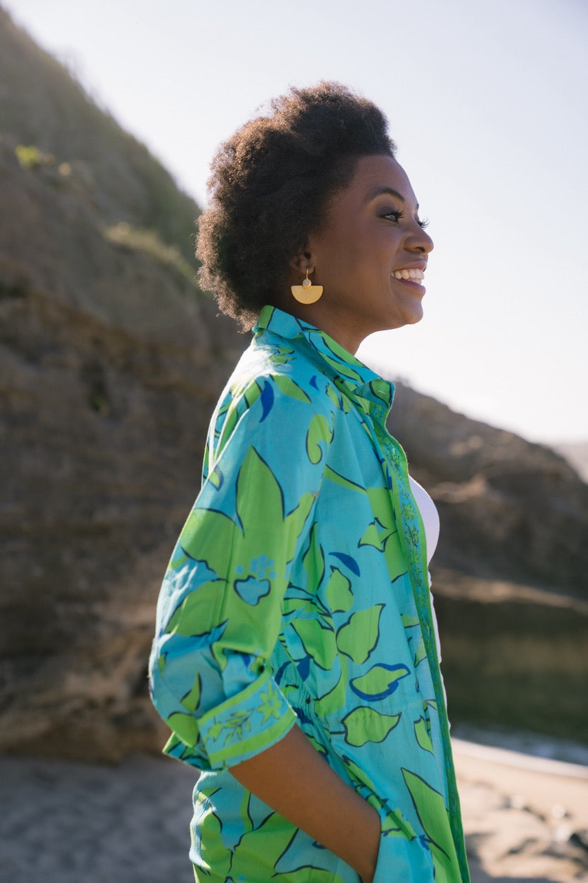 Bonnie Dress / Kimono Turquoise/Green Florals