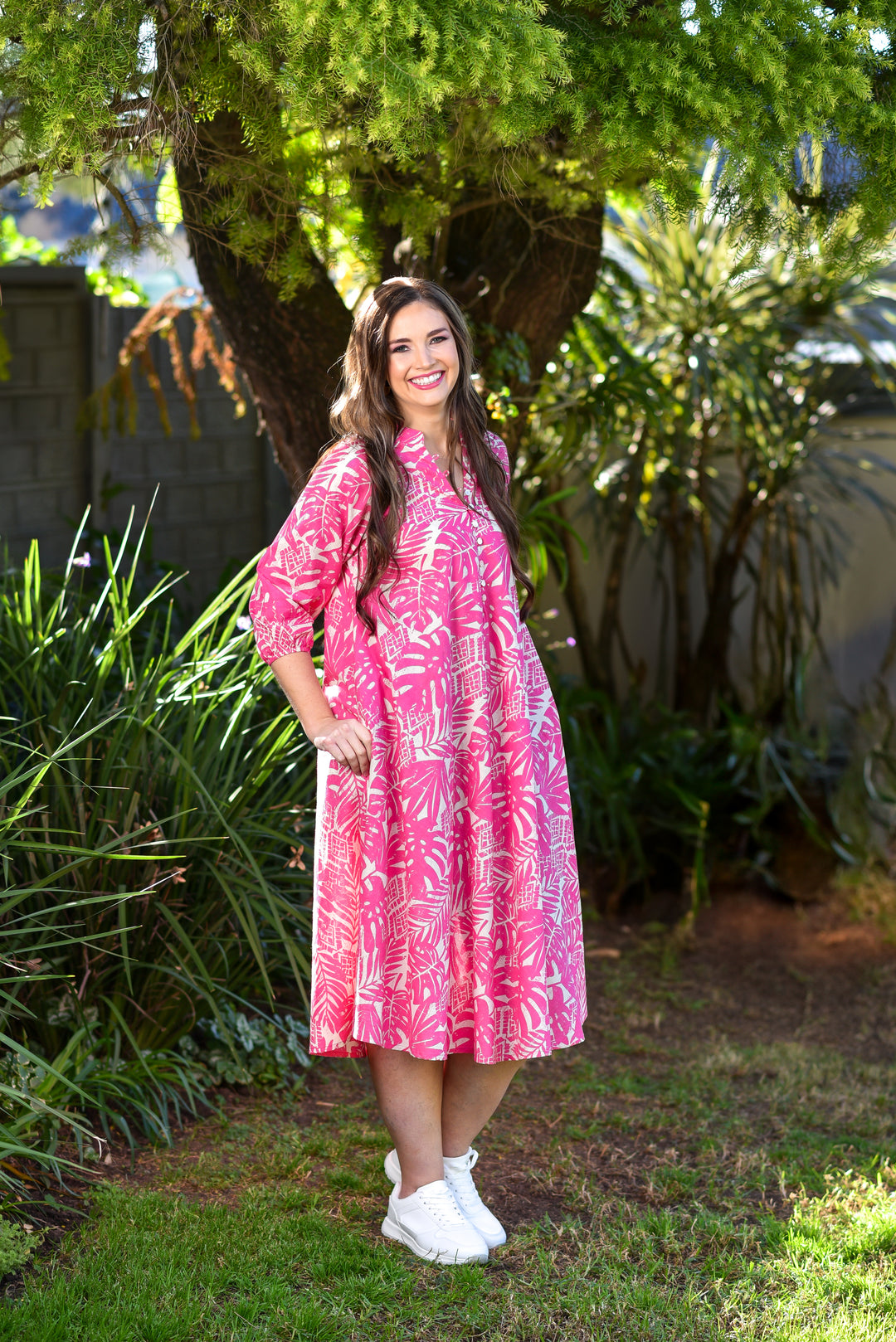 Charis Dress — Date Palm Pink