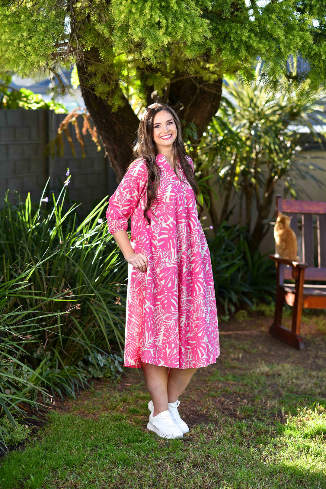 Charis Dress — Date Palm Pink