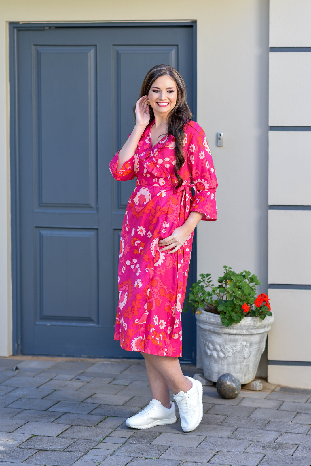 Mickey Wrap Dress — Suzani Pink