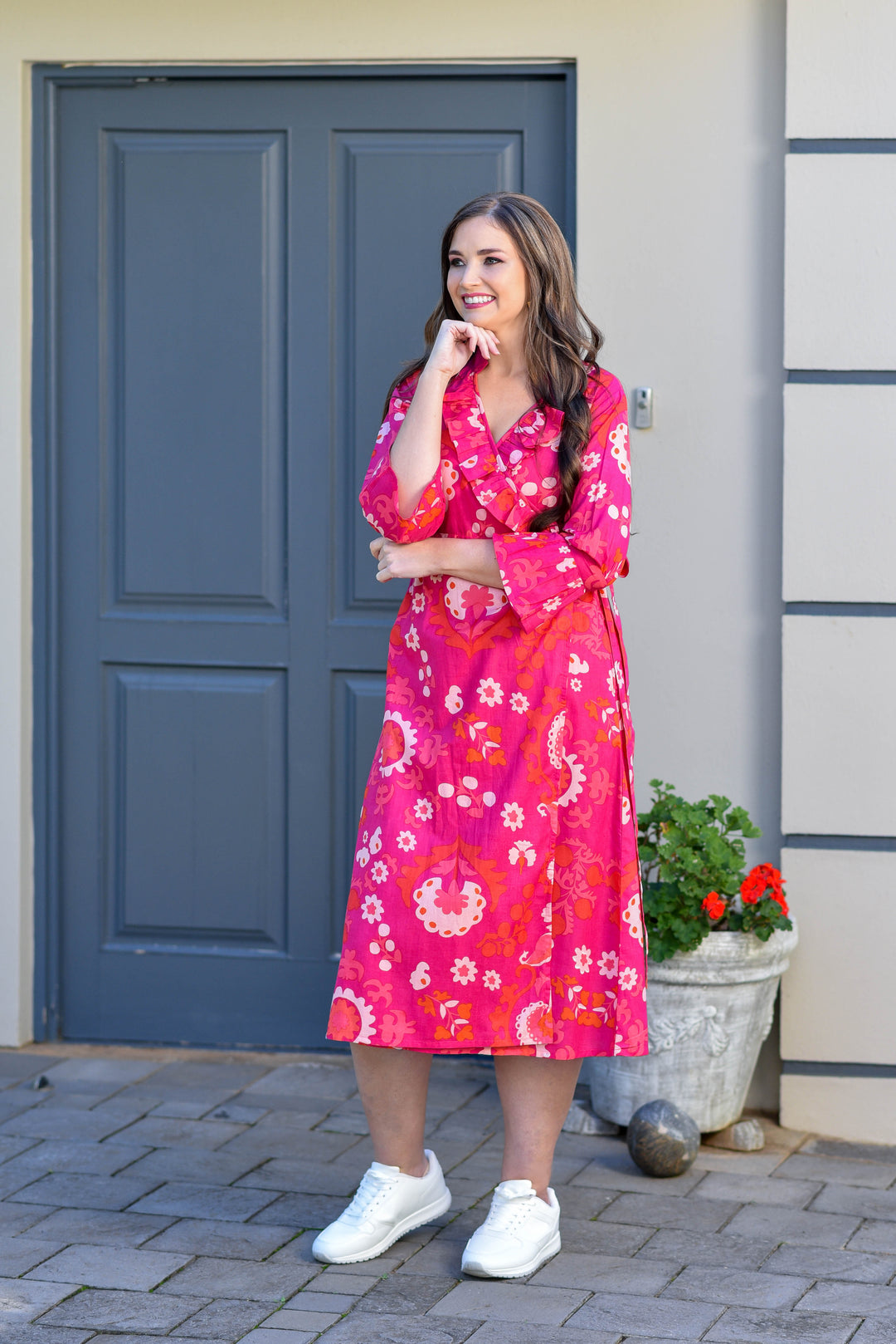 Mickey Wrap Dress — Suzani Pink