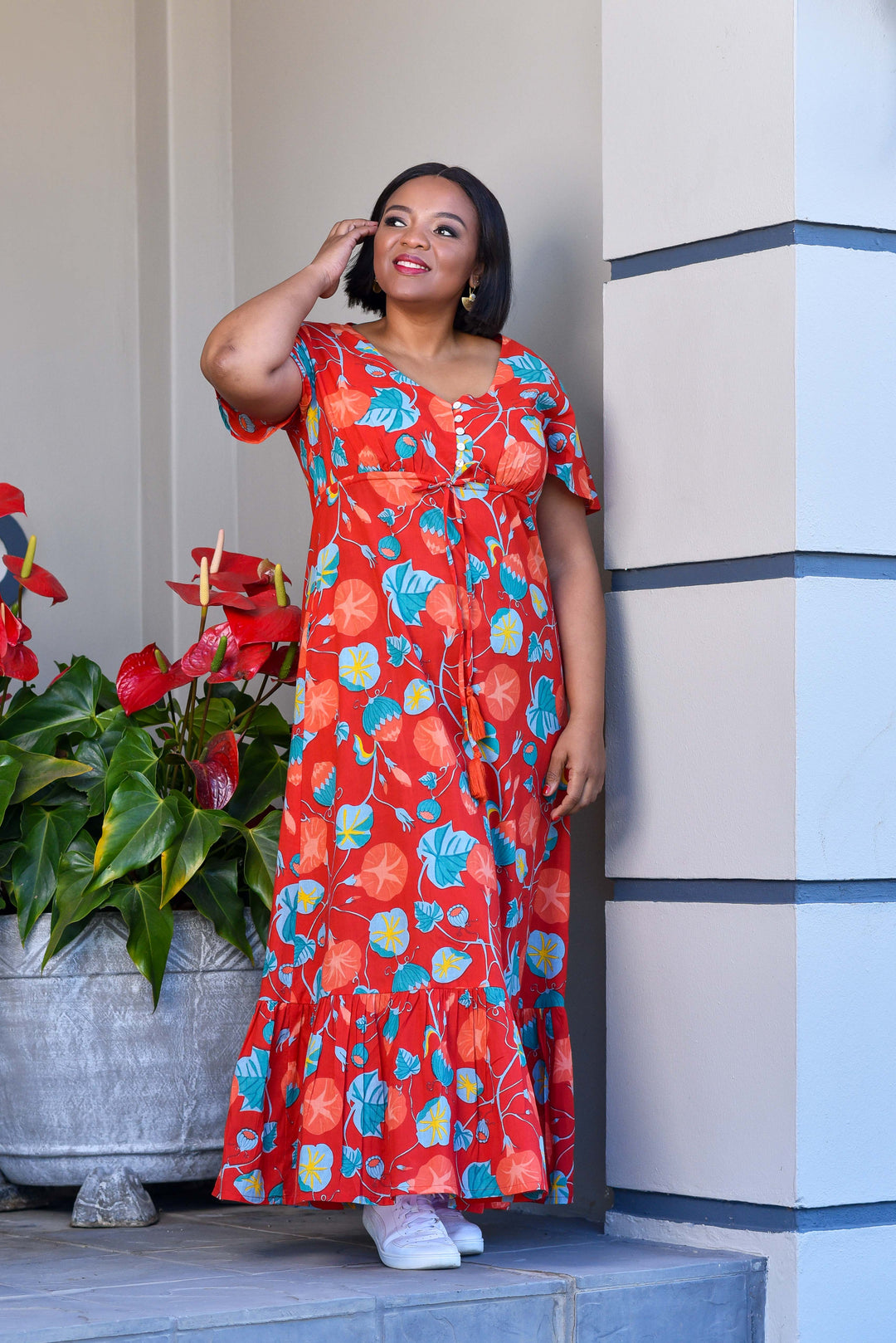 Brooke Dress — Woodbine Red