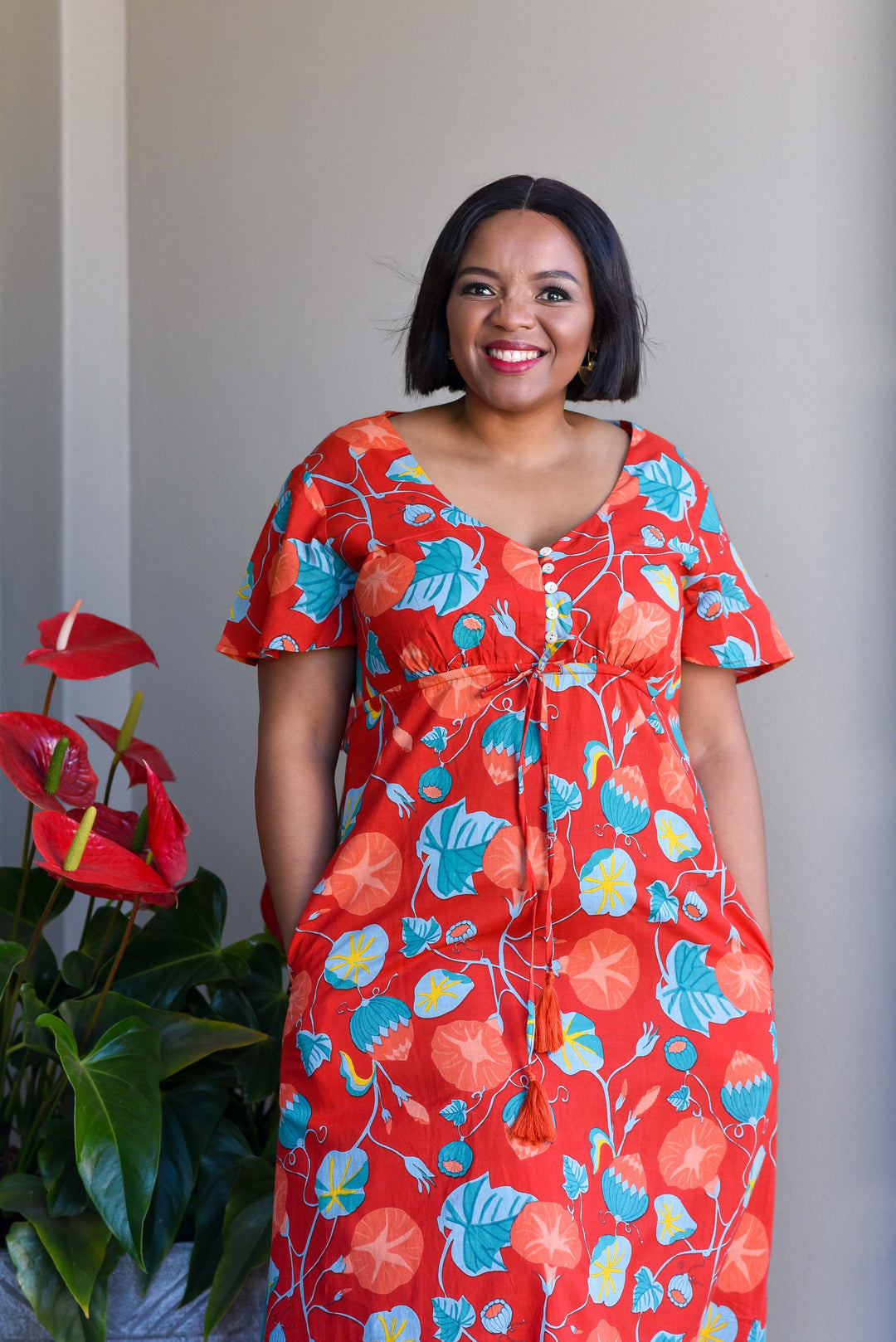 Brooke Dress — Woodbine Red
