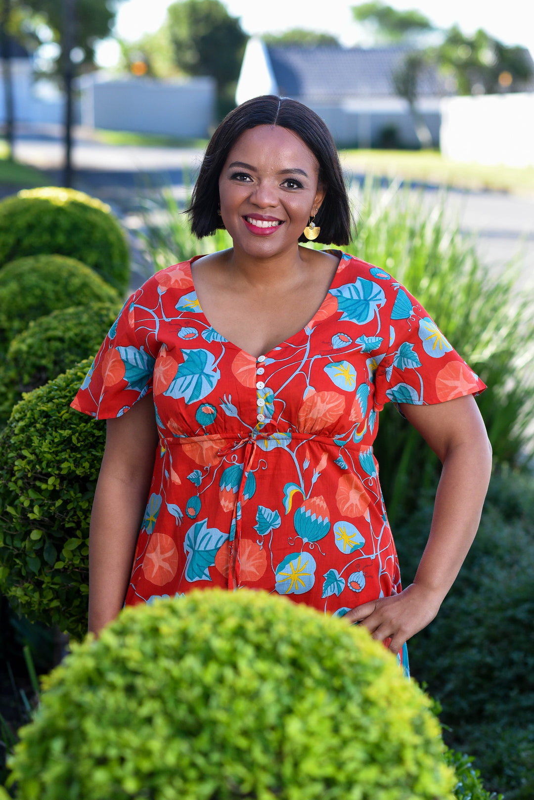 Brooke Dress — Woodbine Red