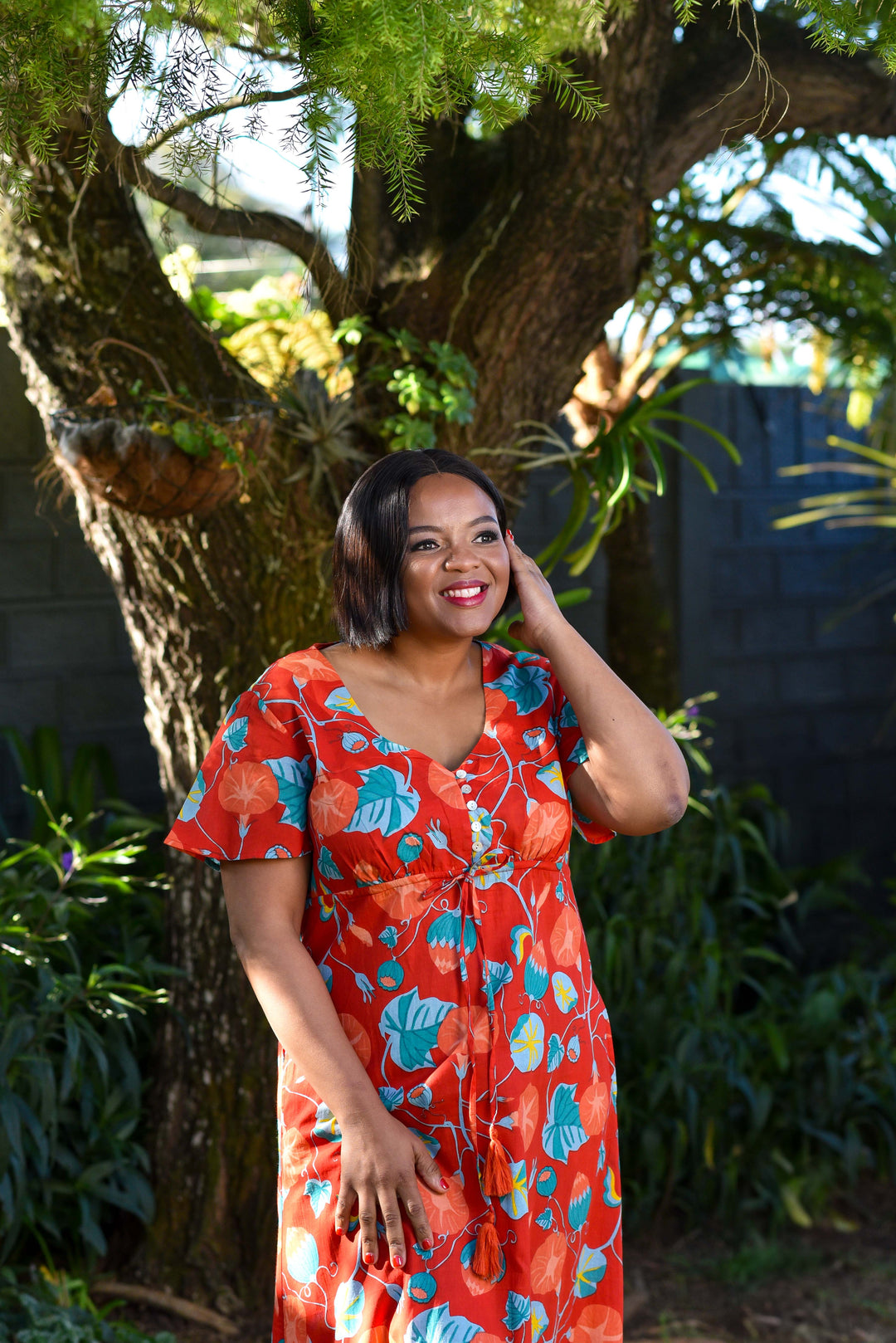 Brooke Dress — Woodbine Red