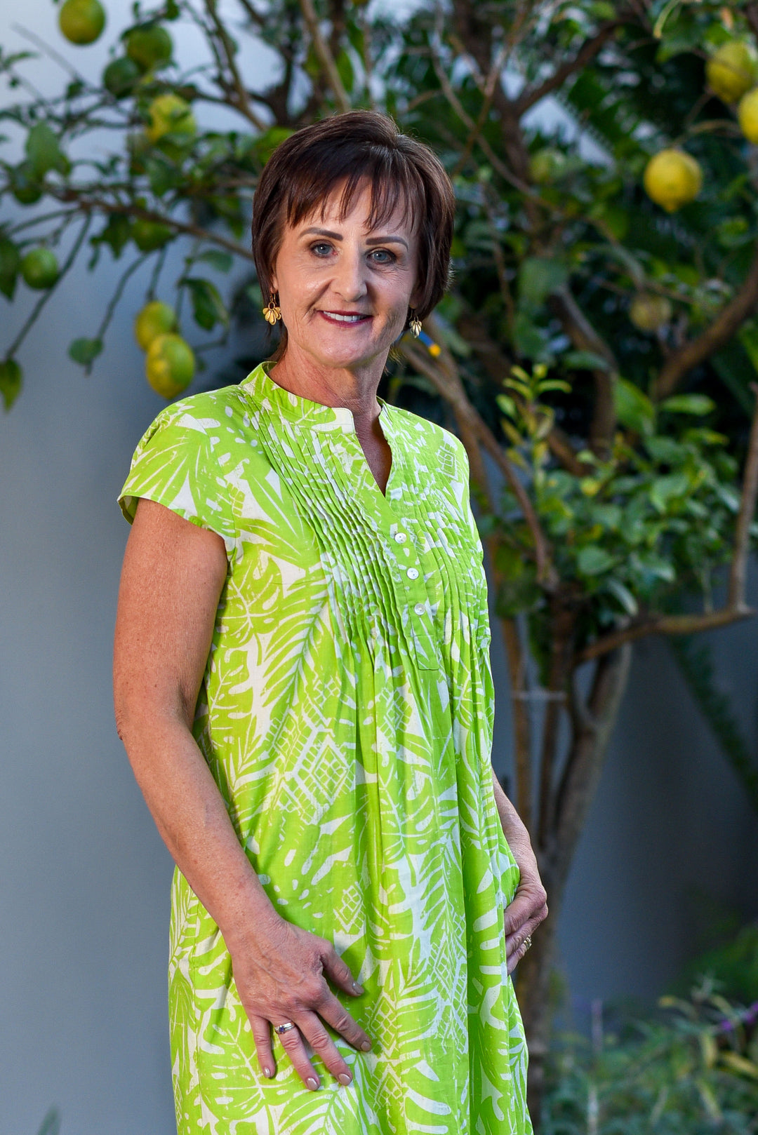 Evie Dress — Date Palm Lime