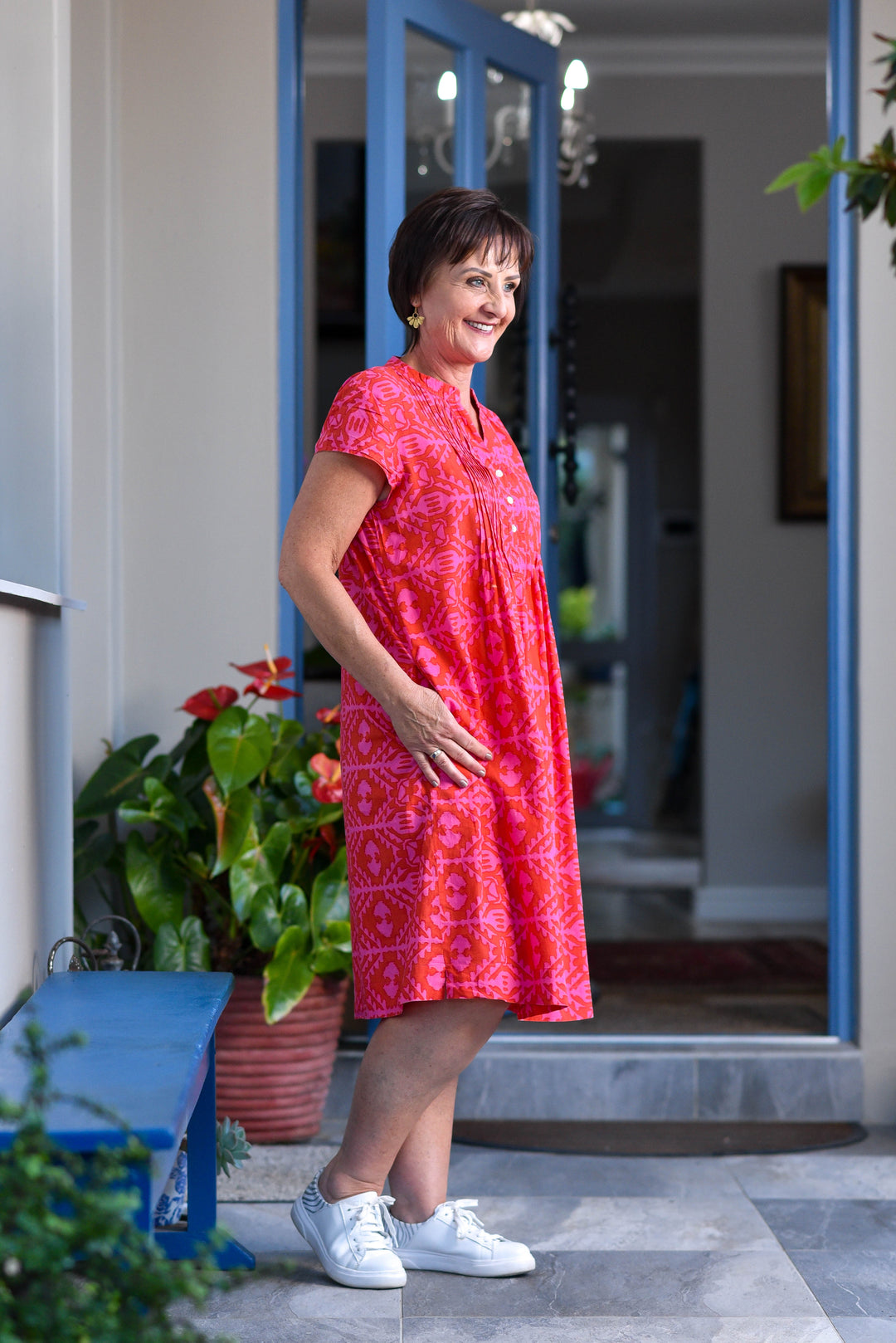 Evie Dress - Red/Pink