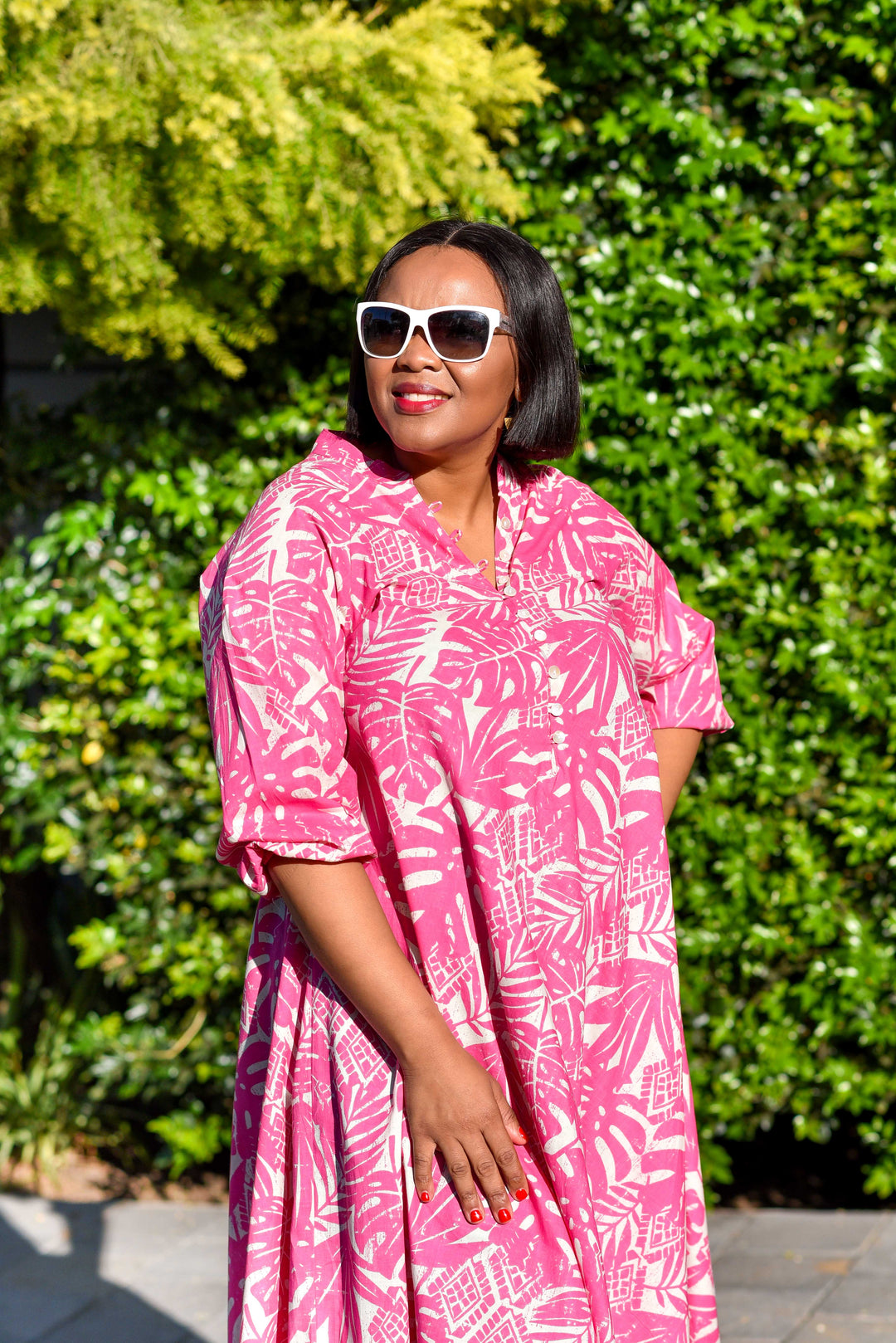 Charis Dress — Date Palm Pink