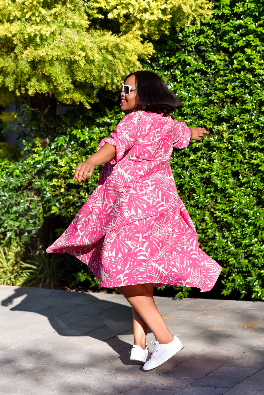 Charis Dress — Date Palm Pink