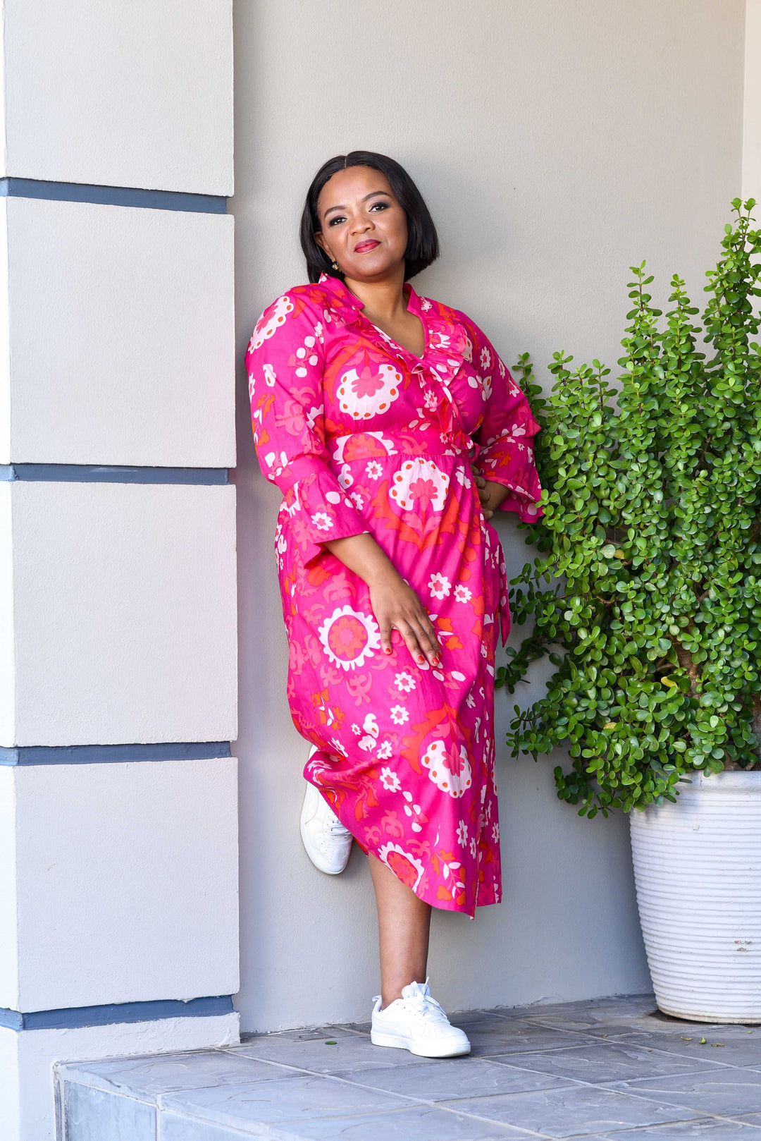 Mickey Wrap Dress — Suzani Pink