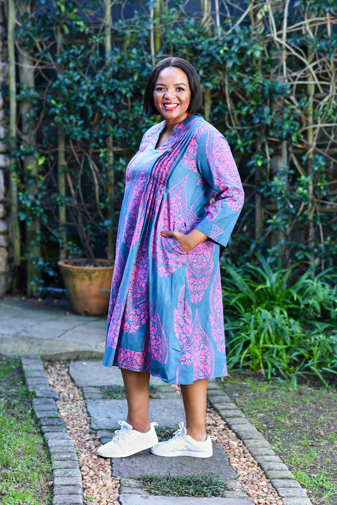 Huckley Tuck Dress — Emperor Teal