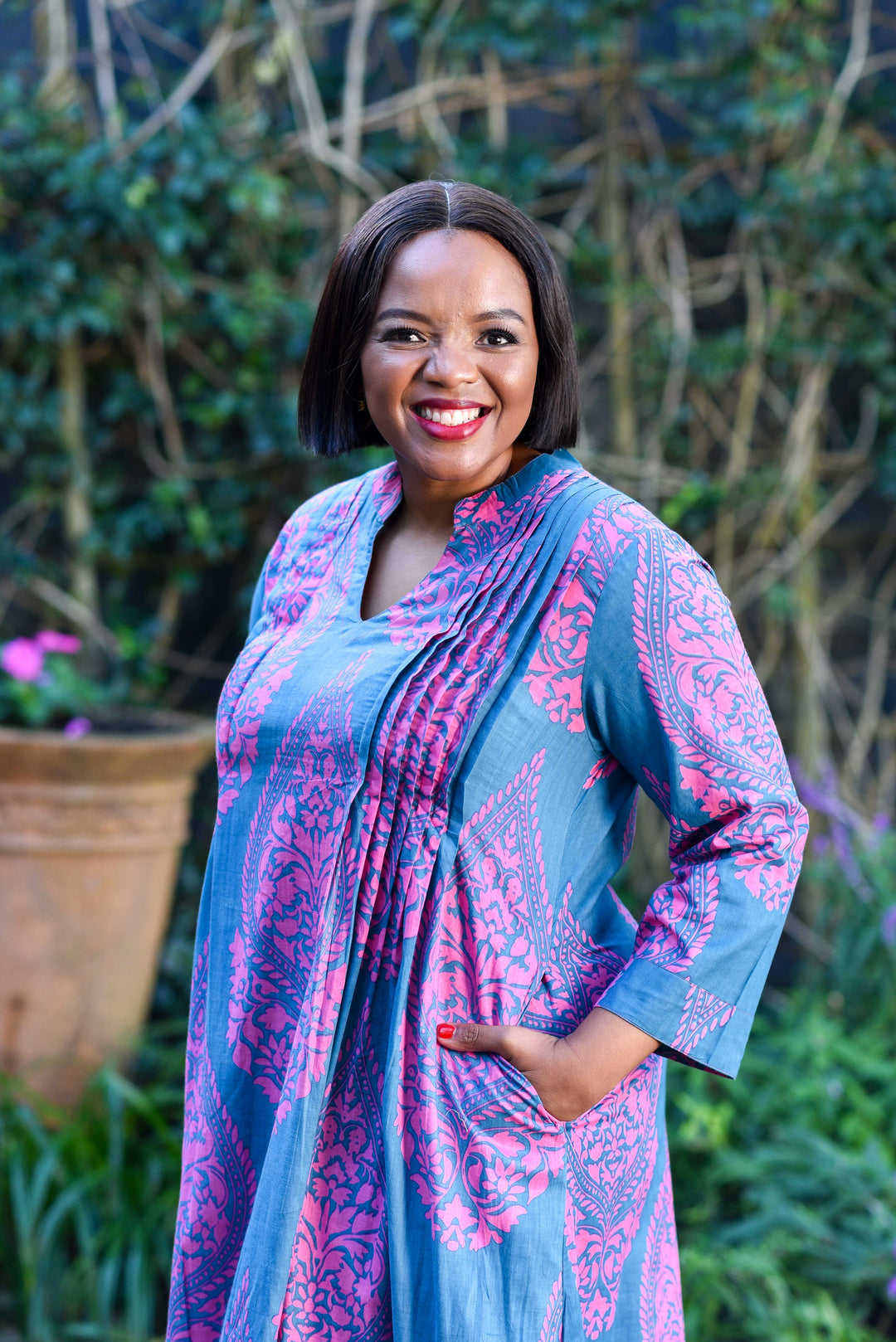 Huckley Tuck Dress — Emperor Teal