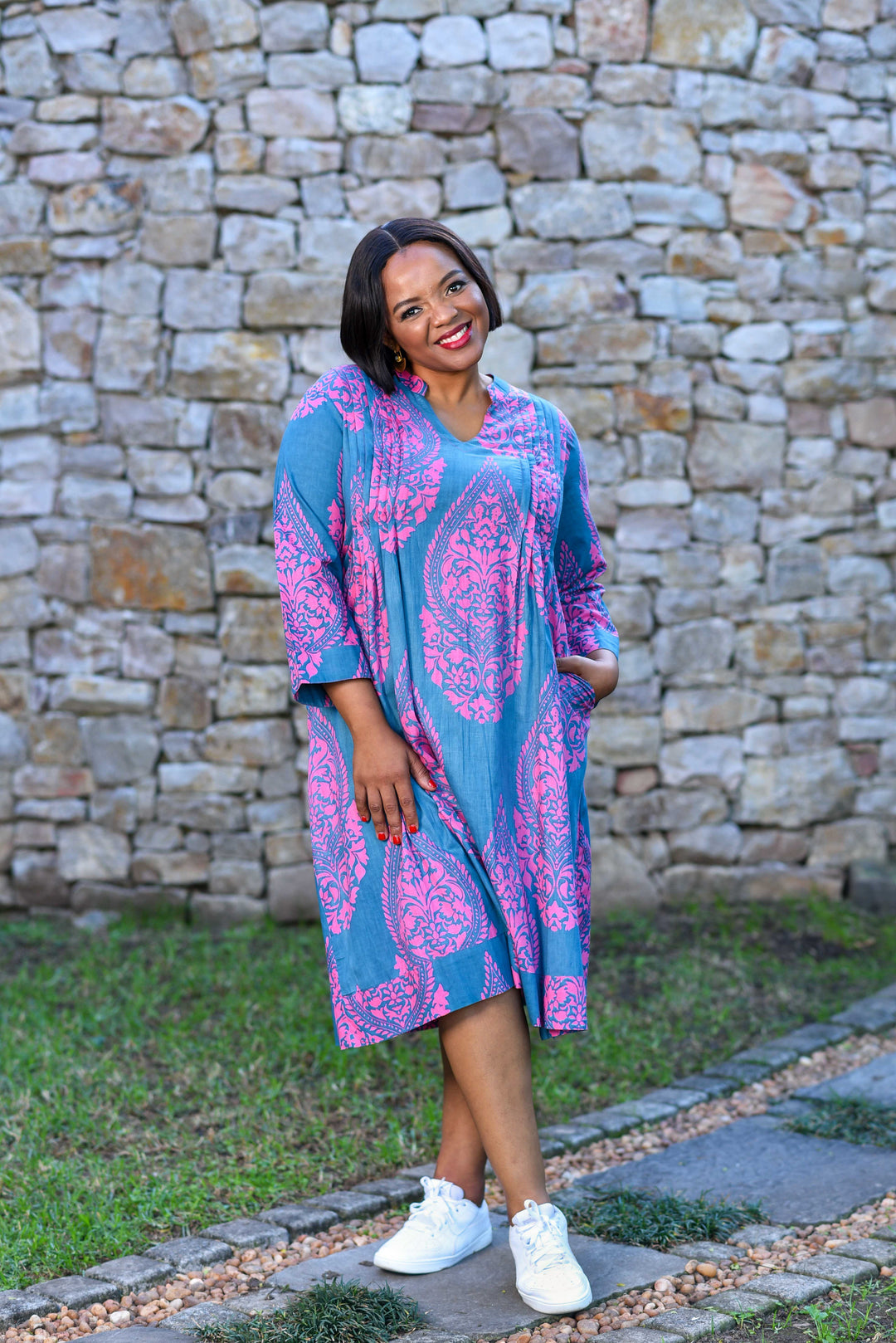 Huckley Tuck Dress — Emperor Teal