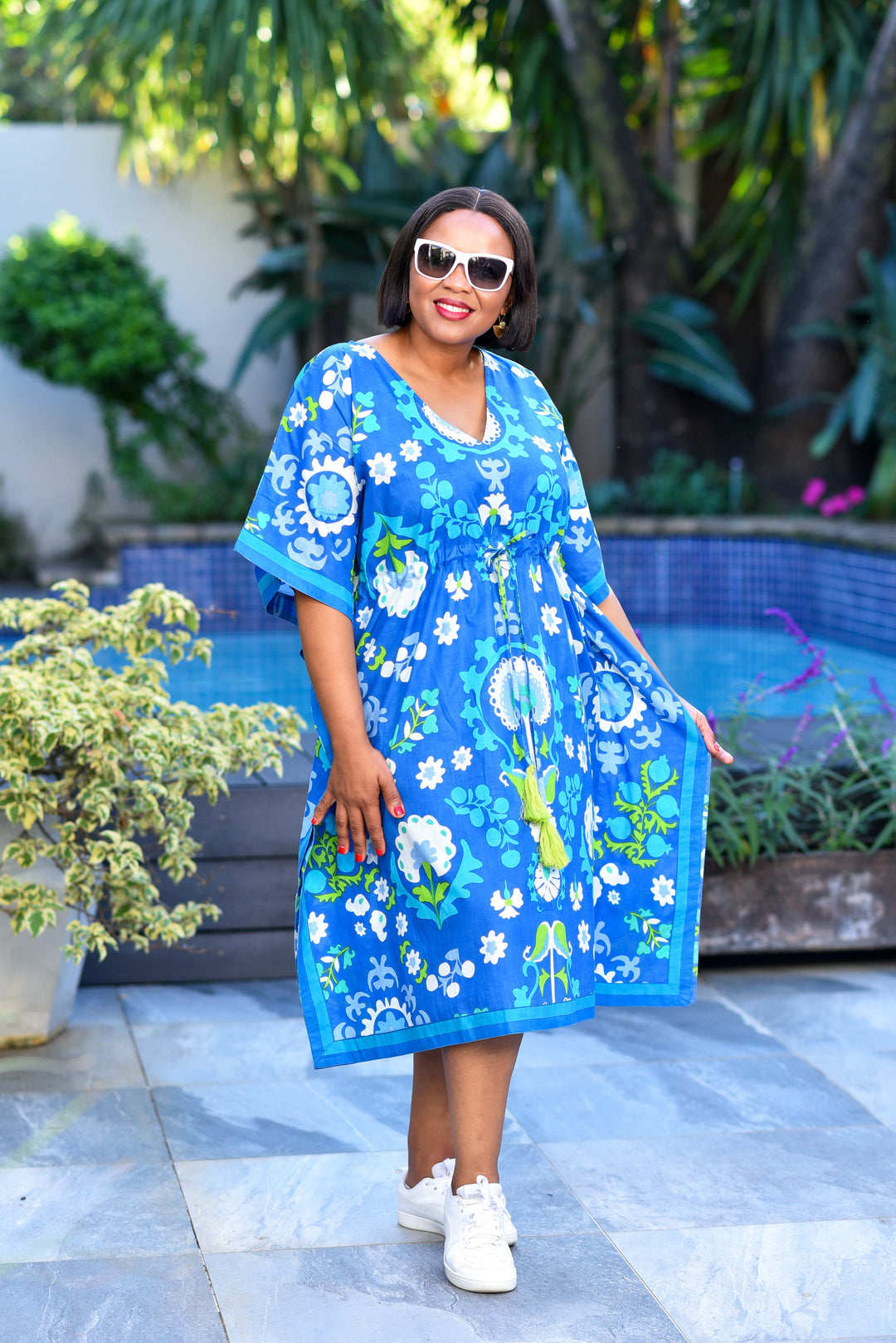 Maya Kaftan — Suzani Blue