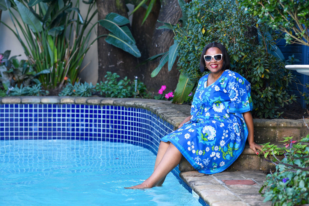 Maya Kaftan — Suzani Blue