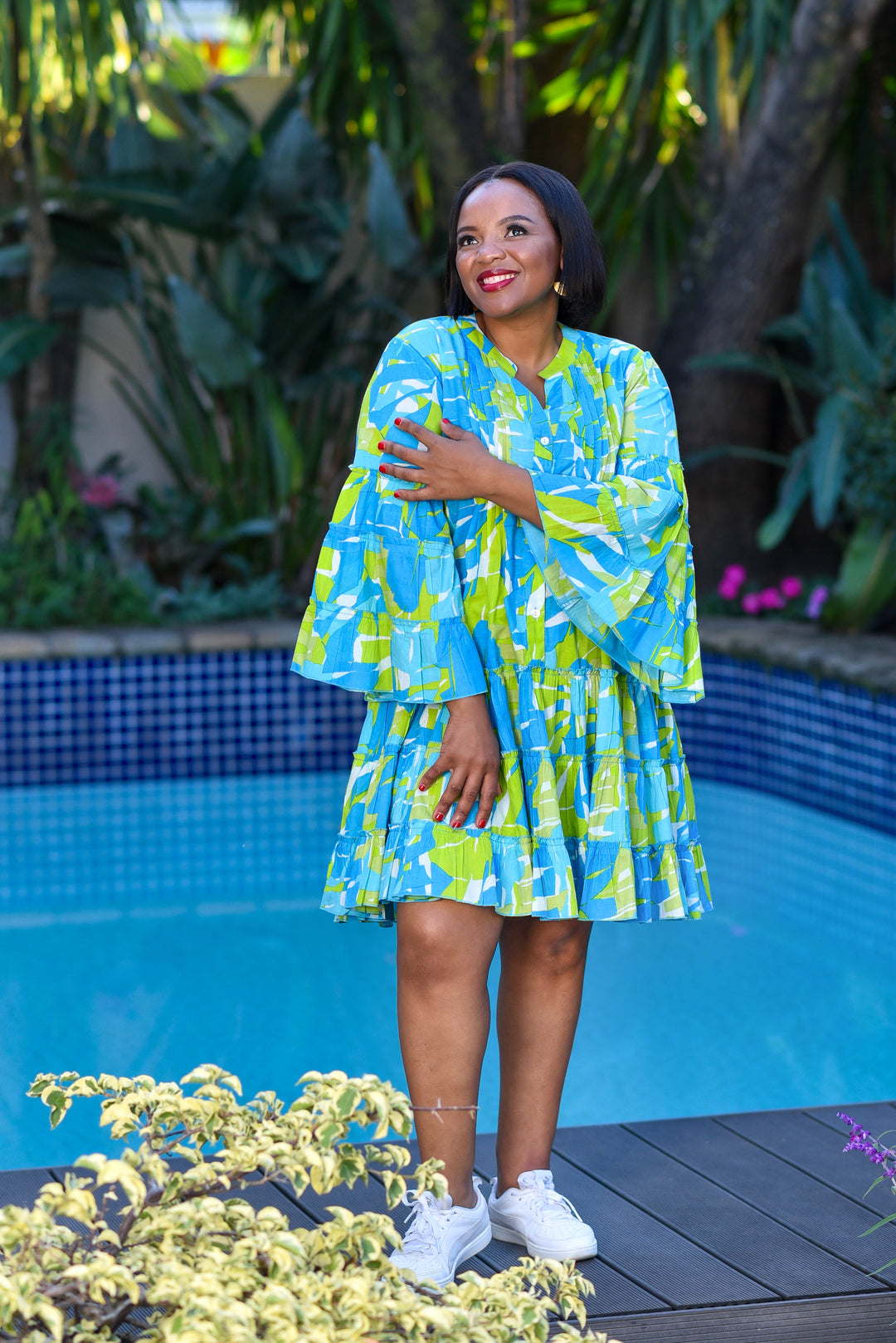 Baby Doll Dress — Aqua Lime