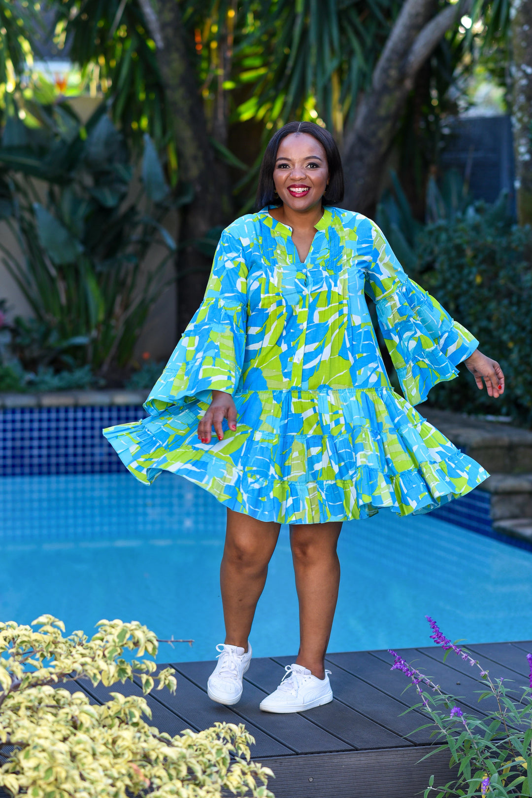 Baby Doll Dress — Aqua Lime